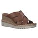 Tamaris Slide Sandals - Cognac leather - 27238/20/348 ALISA  WEDGE